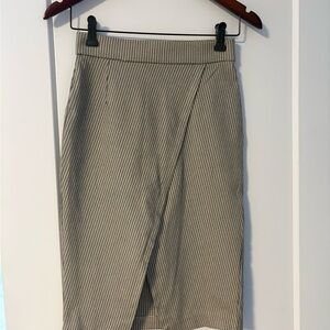 Dynamite Beige and Black Striped Pencil Skirt